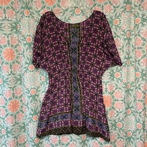 Women’s Fei Patterned Top, Purple, XS